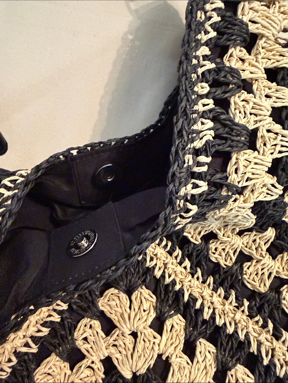 Commense Black & Cream Crochet Shoulder Bag - Picture 2 of 3